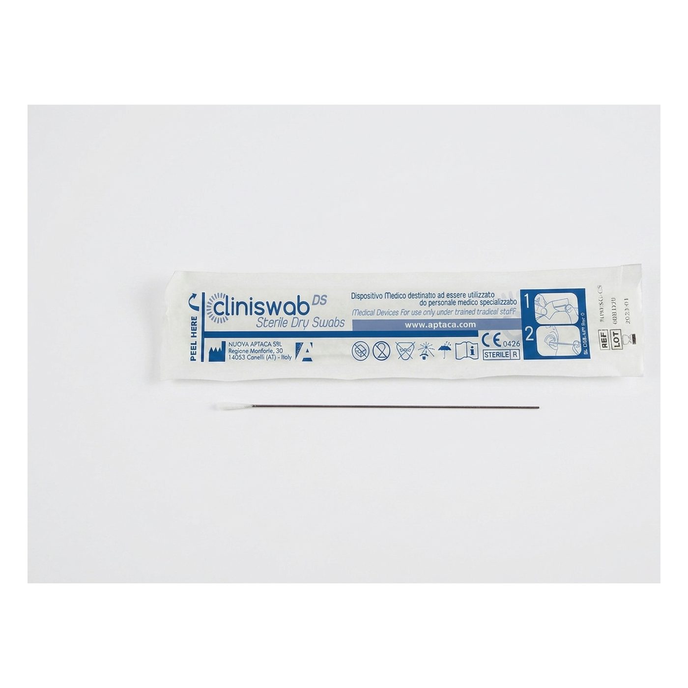 Aluminum shaft, rayon tip, sterile, individually wrapped