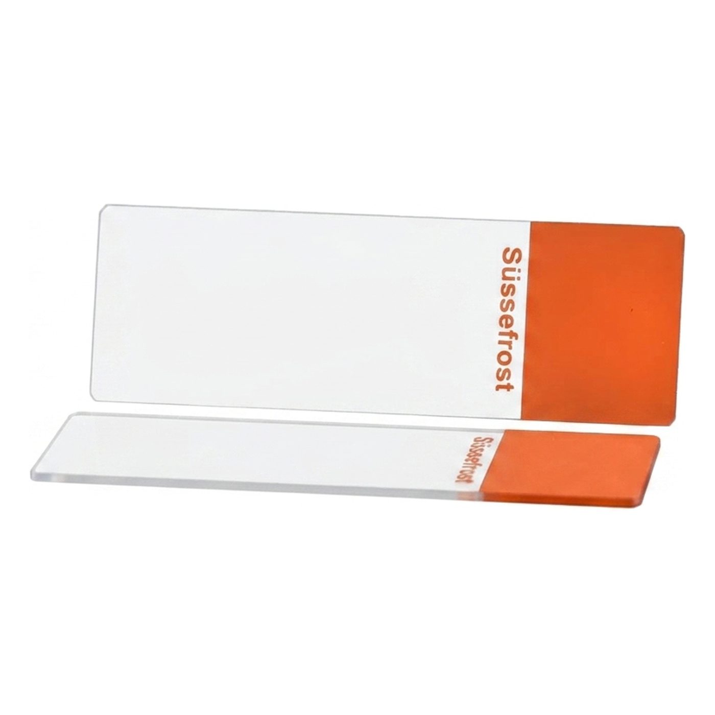 Microscope slide, orange frosted end, 45° corners, ground edges